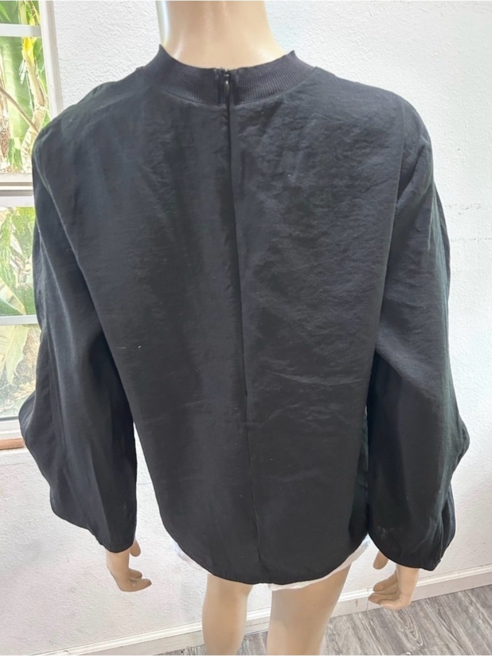 COS Black Crewneck Sweatshirt with Voluminous Raglan Sleeves - Picture 16 of 16